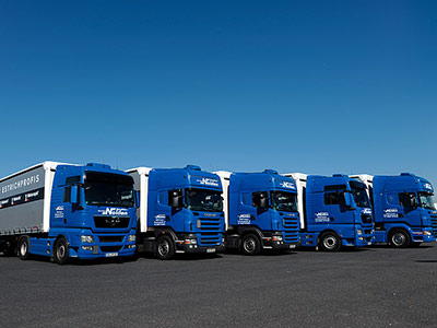 Lkw Flotte der Nolden Logistics GmbH